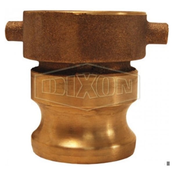 Hydrant Cam and Groove Adapter, 1-1/2 in, Female NST NH x Male Adapter, Brass, Domestic